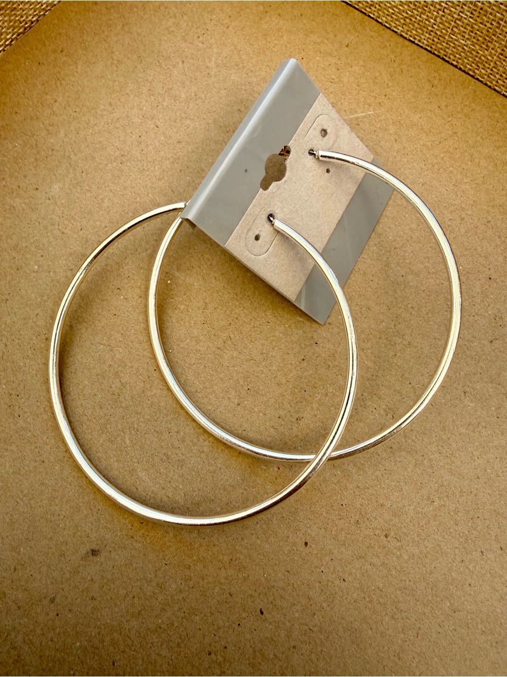 Classic Large Silver Hoop Earrings - Women's Jewelry